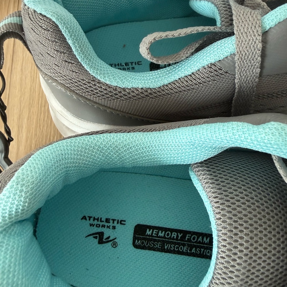 Athletic Works Gray Sneakers with Light Blue Interior - Picture 3 of 6